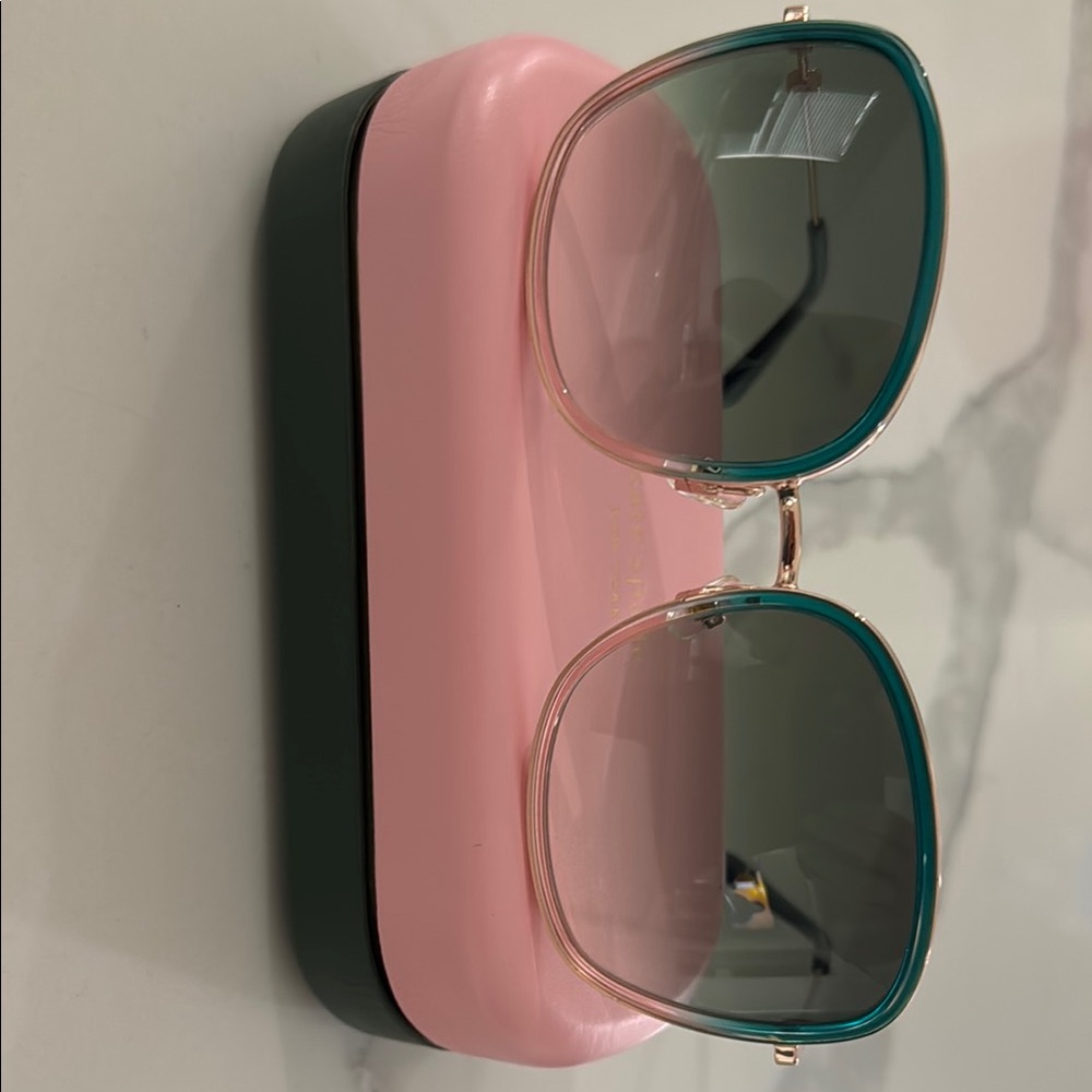 Stylish Sunglasses with Pink and Green Case